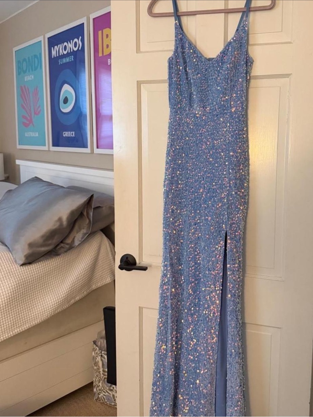 Windsor Sparkling Periwinkle Sequin Maxi Dress